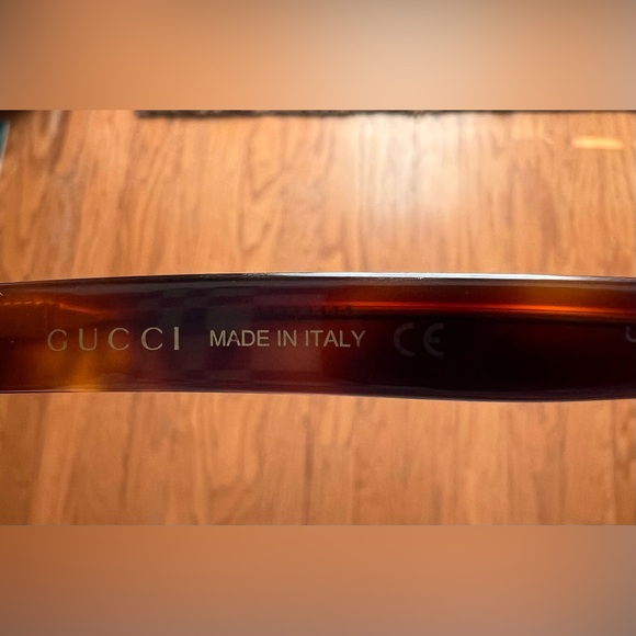 Gucci Sunglasses-Brown/Tortoise Square lens-Signature Crystal brand name - Picture 12 of 12